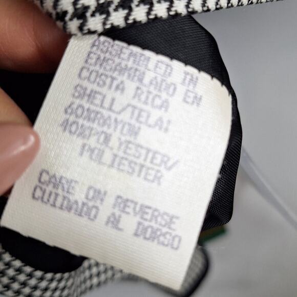 Vintage Gilmor 90s Houndstooth Blazer Jacket Medusa Gold Button 10 Petite Career - Picture 6 of 11